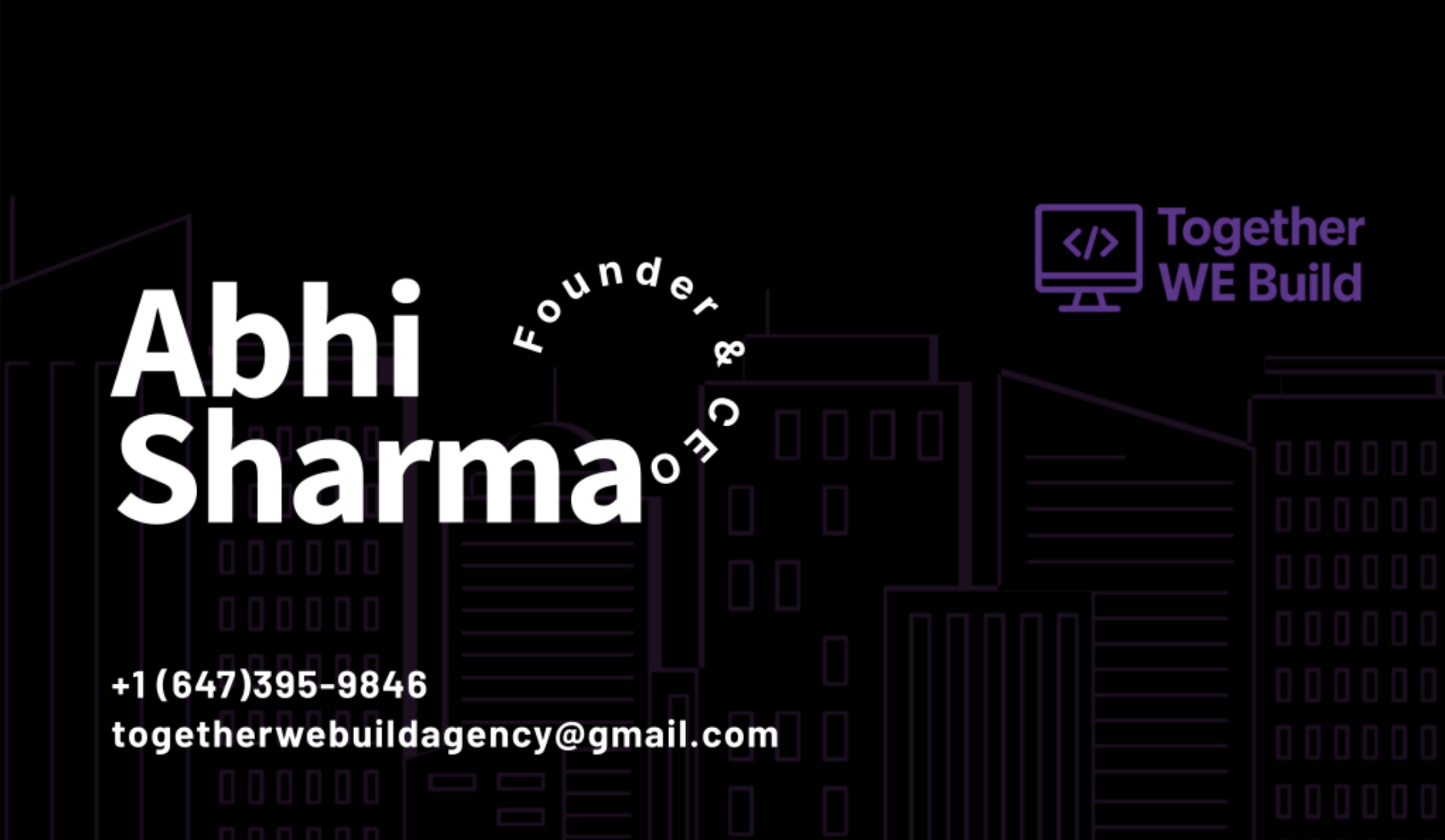 Together WE Build business card design